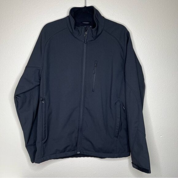 Kirkland Signature Soft Shell Black Jacket Water Resistant Pockets Men Large - Picture 12 of 12